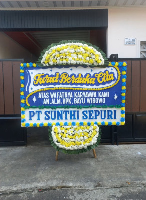 Papan Bunga Duka di Pager