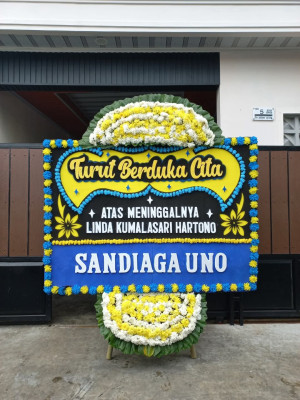 Papan Bunga Duka di Pager